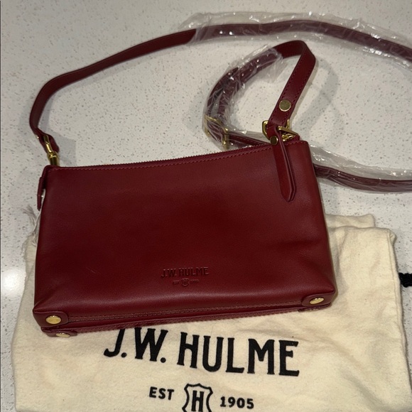 J.W. Hulme Leather Double Zip Crossbody Bag NWT